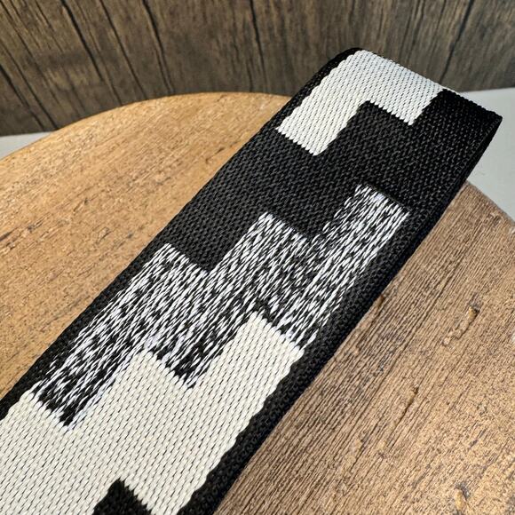 Wide Gray Black Neutral Purse Strap Adjustable Crossbody Guitar Strap FAST SHIP - Picture 3 of 4